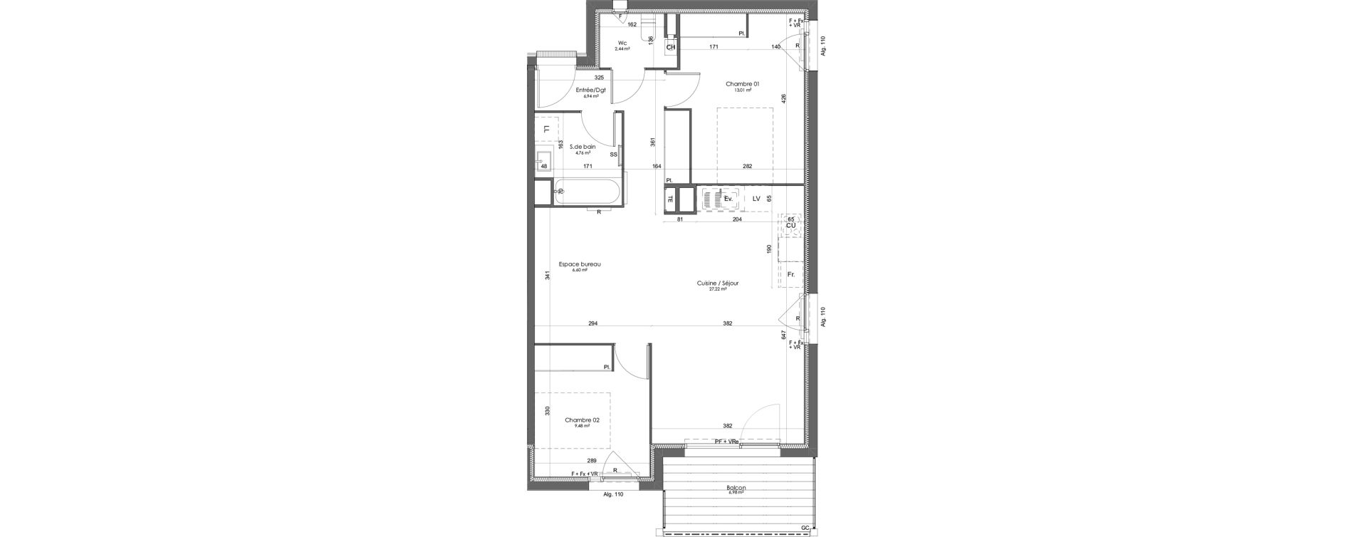 Appartement T3 de 70,45 m2 &agrave; Gujan-Mestras Centre