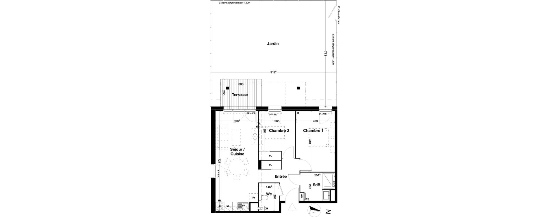 Appartement T3 de 58,04 m2 &agrave; Gujan-Mestras Centre