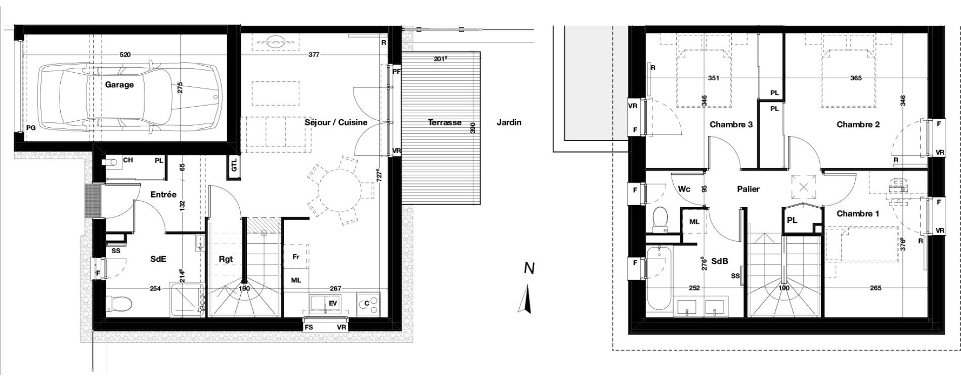 Duplex T4 de 84,56 m2 &agrave; Gujan-Mestras Centre