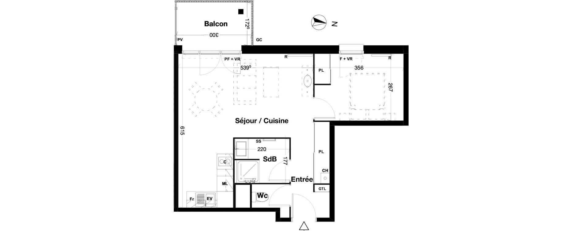 Appartement T2 de 44,22 m2 &agrave; Gujan-Mestras Centre