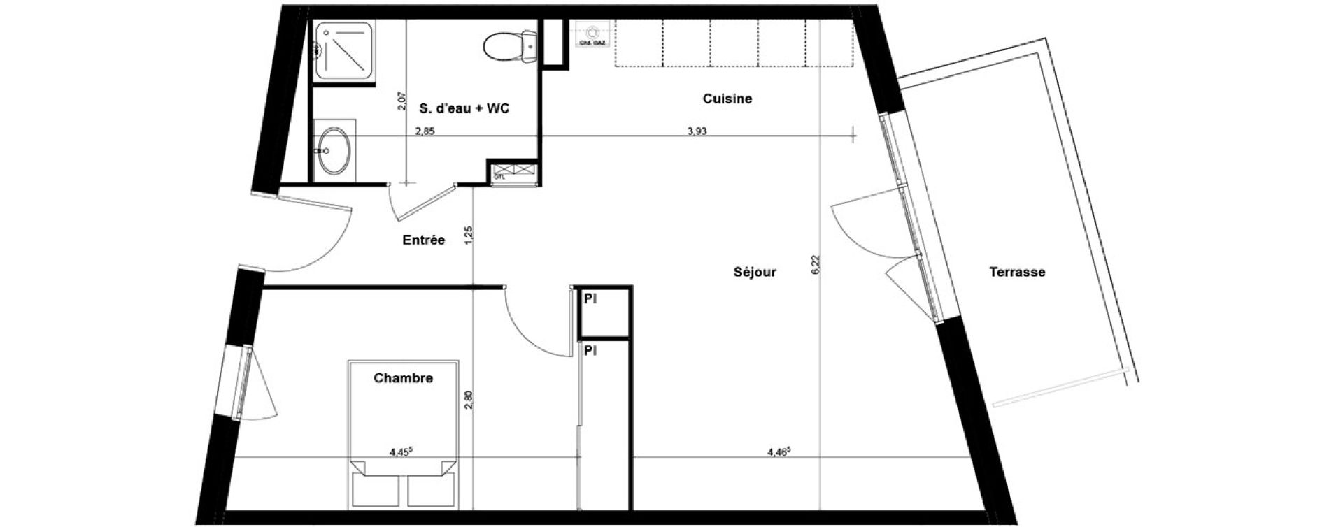 Appartement T2 de 48,76 m2 &agrave; Gujan-Mestras Centre