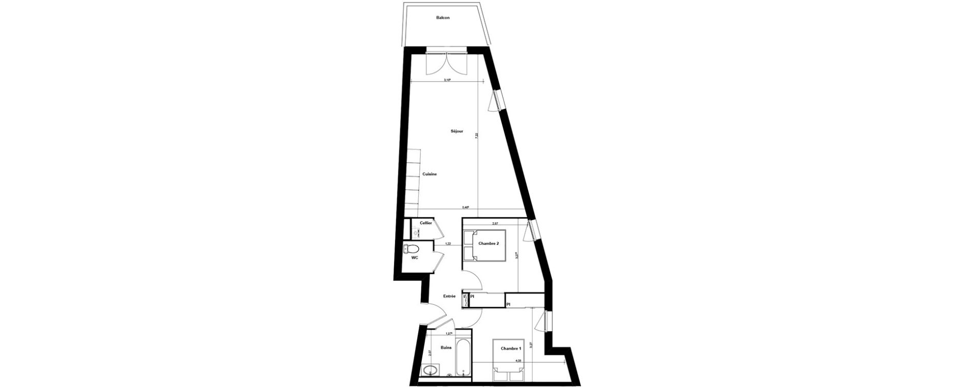 Appartement T3 de 70,14 m2 &agrave; Gujan-Mestras Centre
