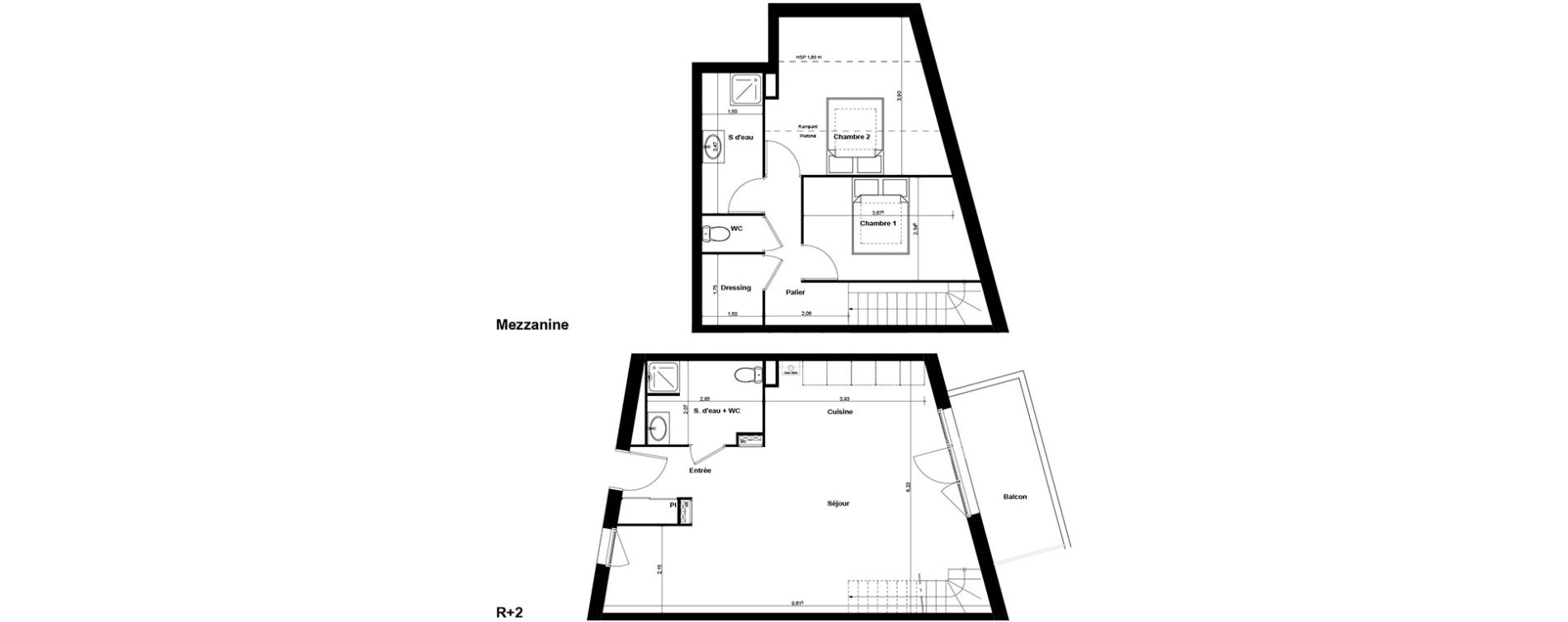 Duplex T3 de 82,07 m2 &agrave; Gujan-Mestras Centre
