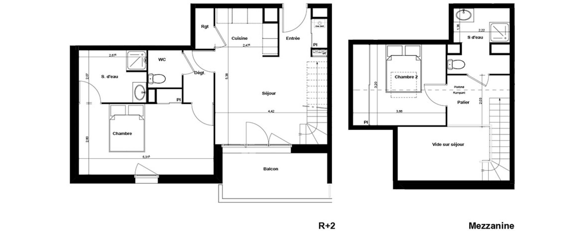 Duplex T3 de 68,56 m2 &agrave; Gujan-Mestras Centre