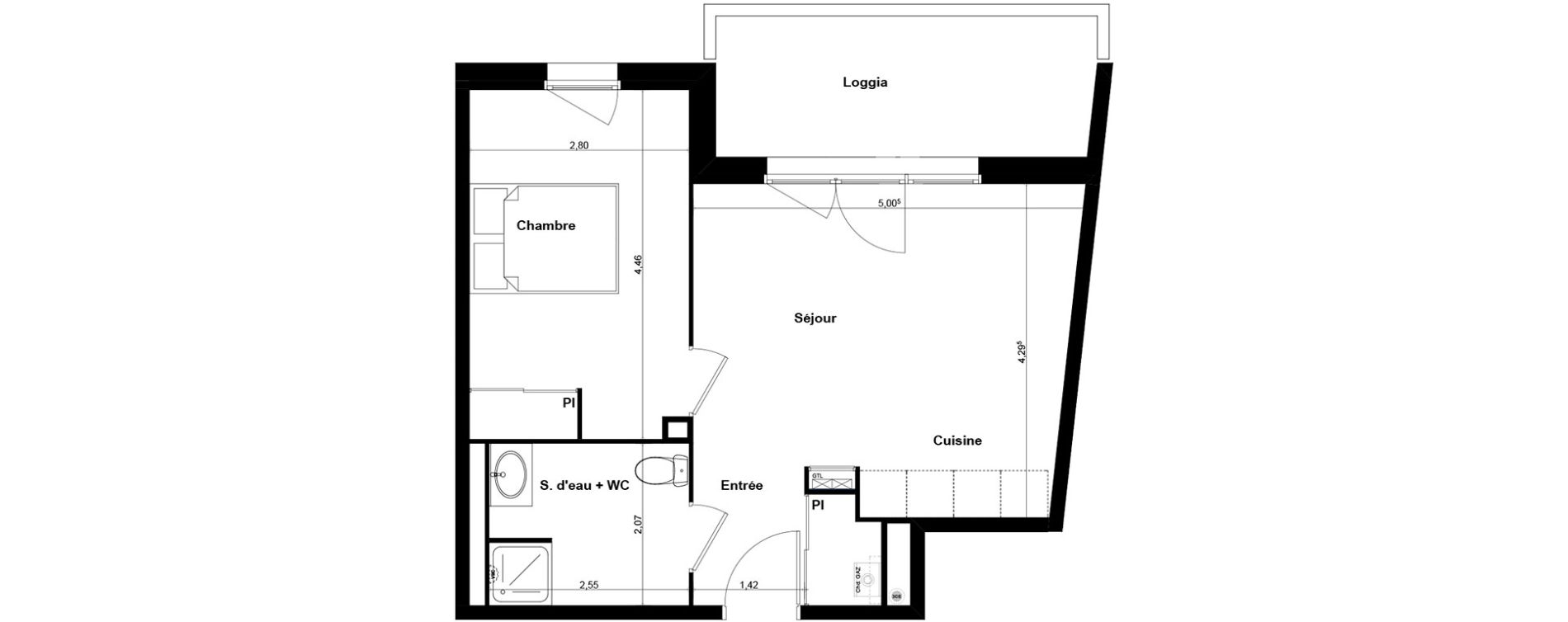 Appartement T2 de 40,43 m2 &agrave; Gujan-Mestras Centre