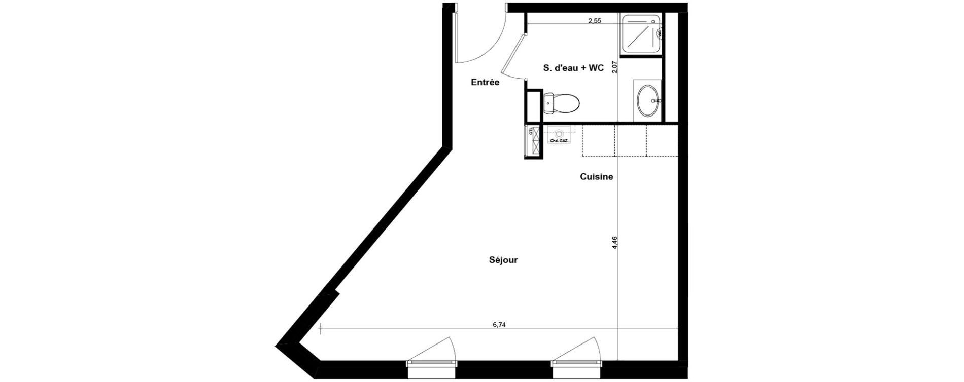 Appartement T1 de 33,06 m2 &agrave; Gujan-Mestras Centre