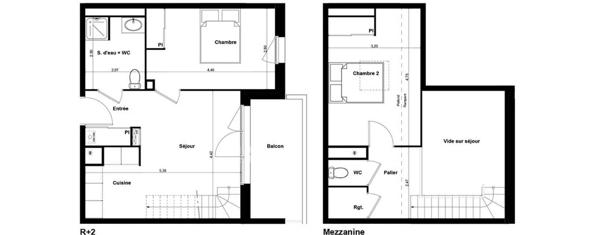 Duplex T3 de 60,08 m2 &agrave; Gujan-Mestras Centre
