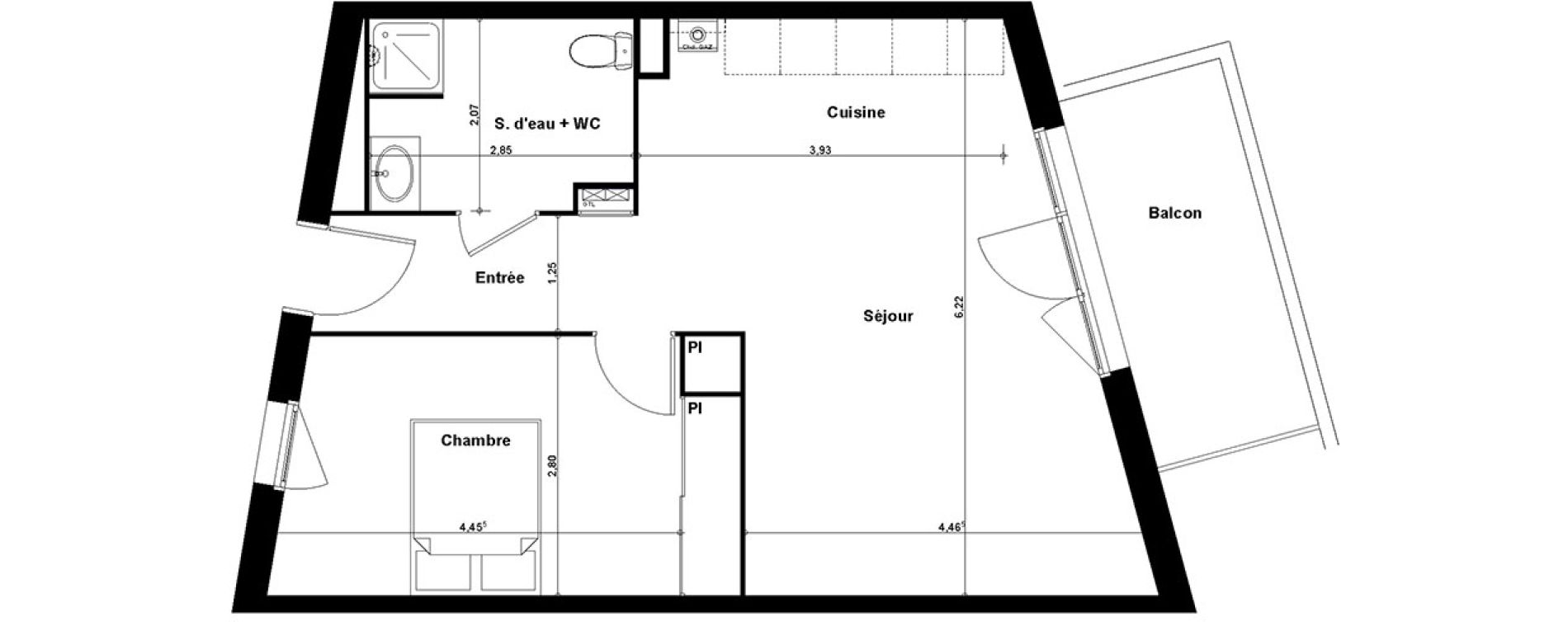 Appartement T2 de 48,76 m2 &agrave; Gujan-Mestras Centre