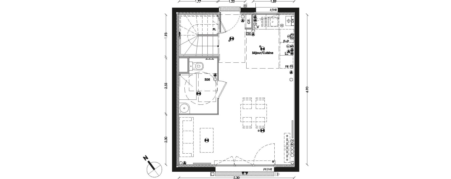 Maison T3 de 64,96 m2 &agrave; Izon Centre