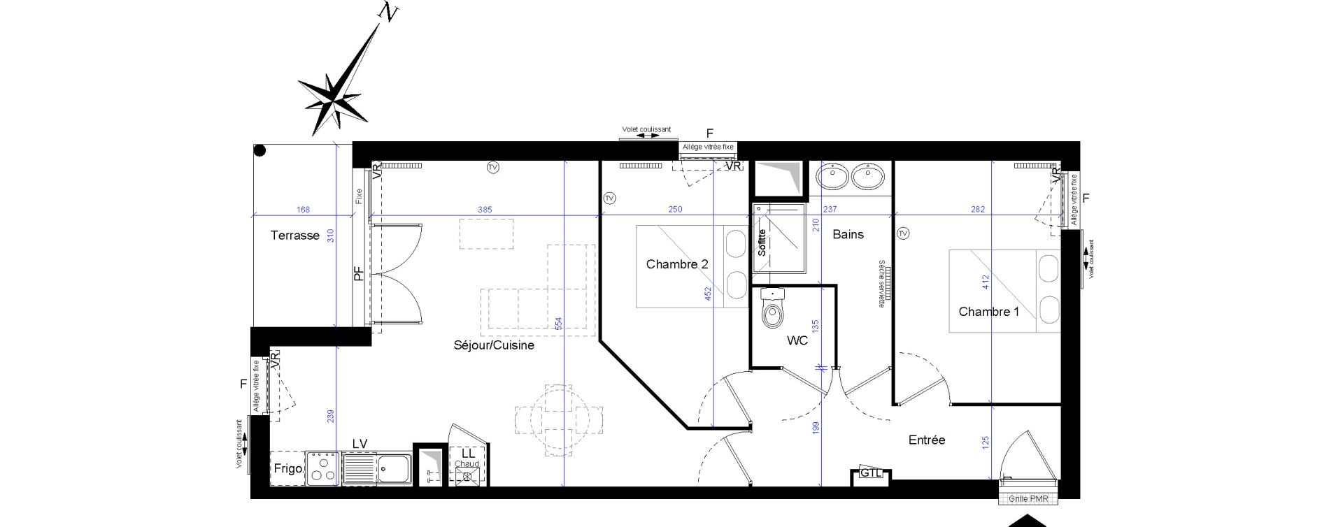 Appartement T3 de 65,97 m2 &agrave; La Br&egrave;de Centre