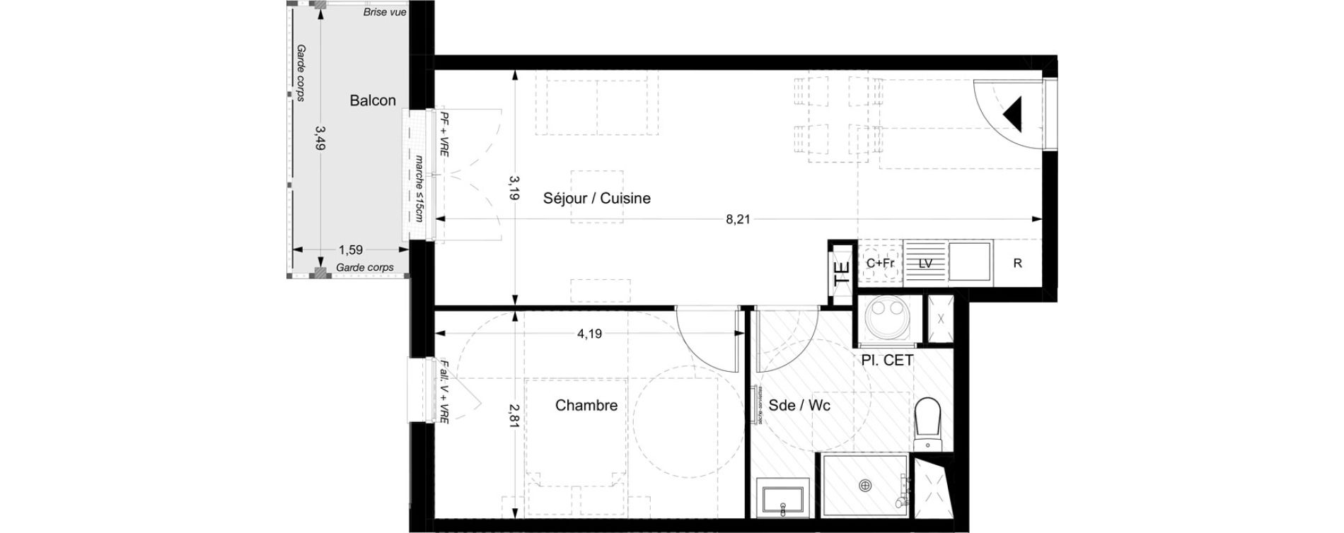 Appartement T2 de 44,80 m2 &agrave; La Teste-De-Buch Centre ville