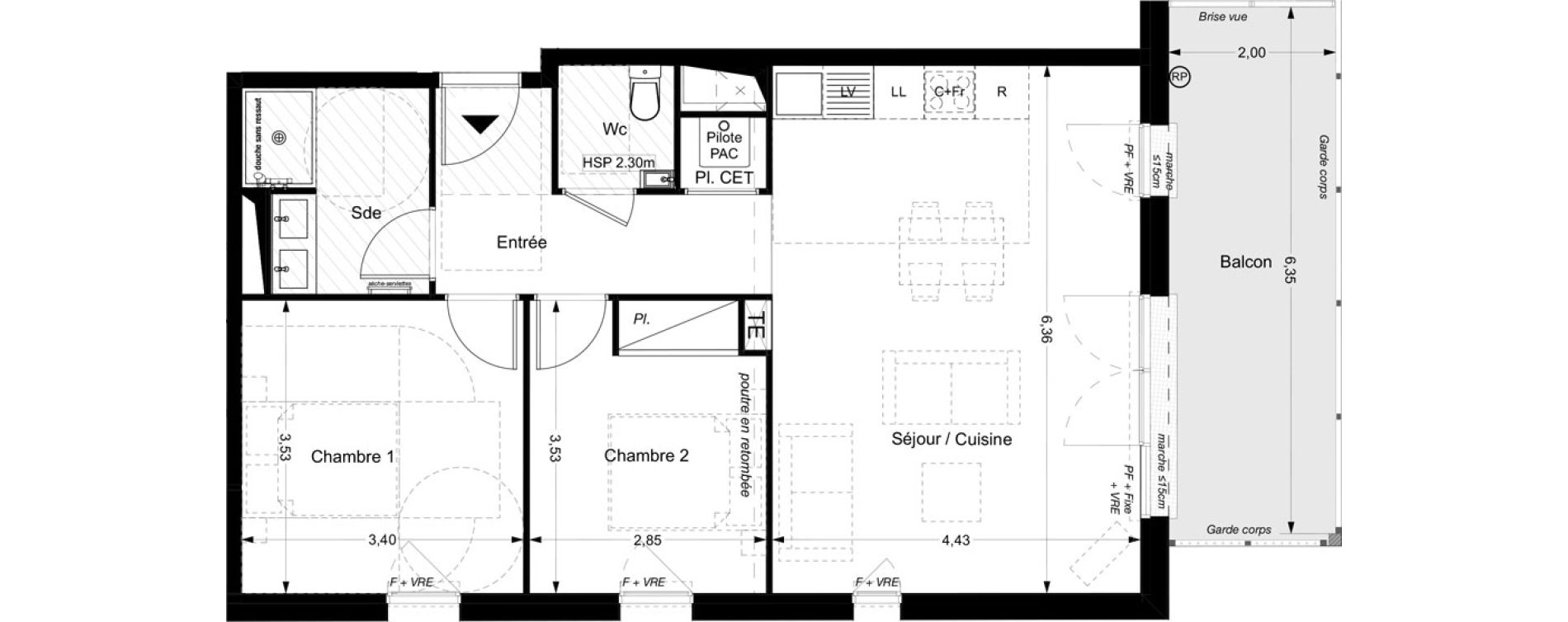 Appartement T3 de 66,10 m2 &agrave; La Teste-De-Buch Centre ville