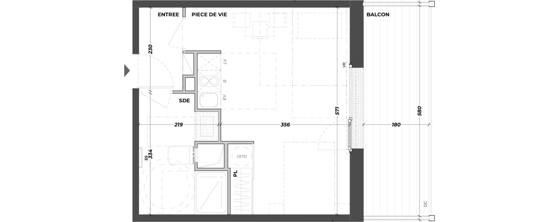 Appartement T1 meubl&eacute; de 31,54 m2 &agrave; La Teste-De-Buch Aiguillon - port