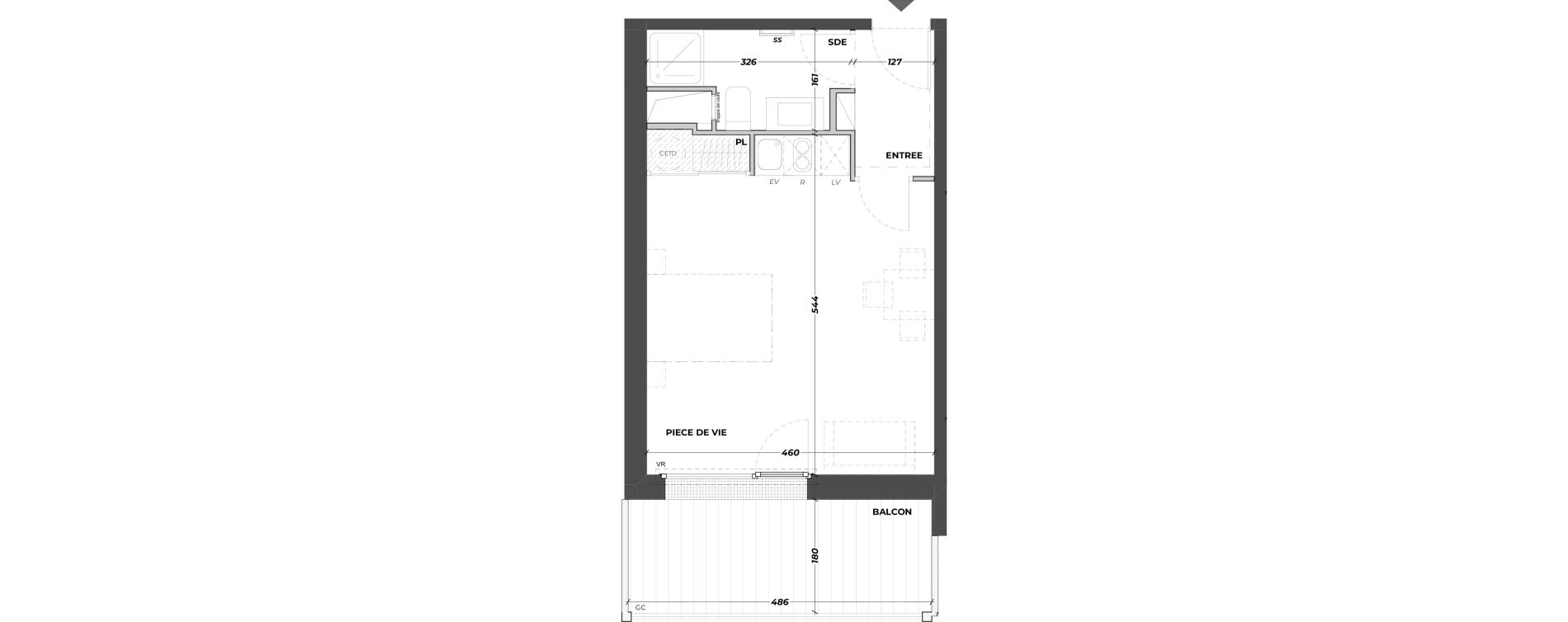 Appartement T1 meubl&eacute; de 31,28 m2 &agrave; La Teste-De-Buch Aiguillon - port