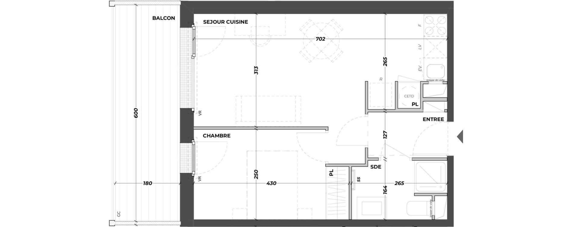 Appartement T2 meubl&eacute; de 38,06 m2 &agrave; La Teste-De-Buch Aiguillon - port