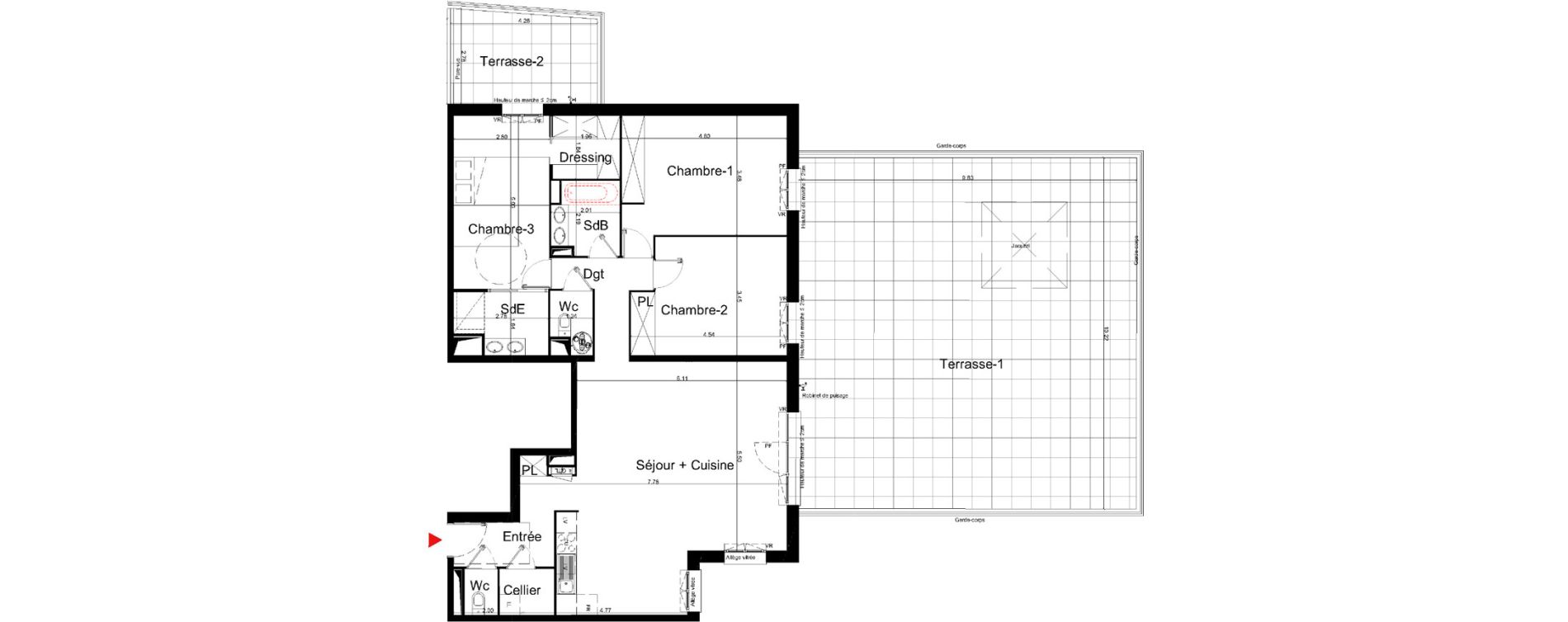Appartement T4 de 115,95 m2 &agrave; La Teste-De-Buch Jean de graily