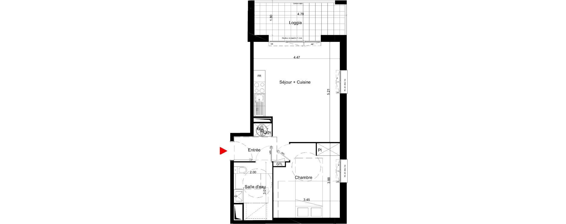 Appartement T2 de 43,95 m2 &agrave; La Teste-De-Buch Jean de graily