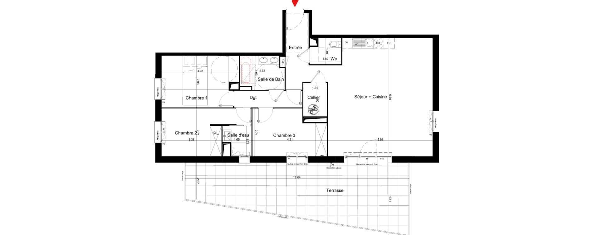 Appartement T4 de 93,60 m2 &agrave; La Teste-De-Buch Jean de graily