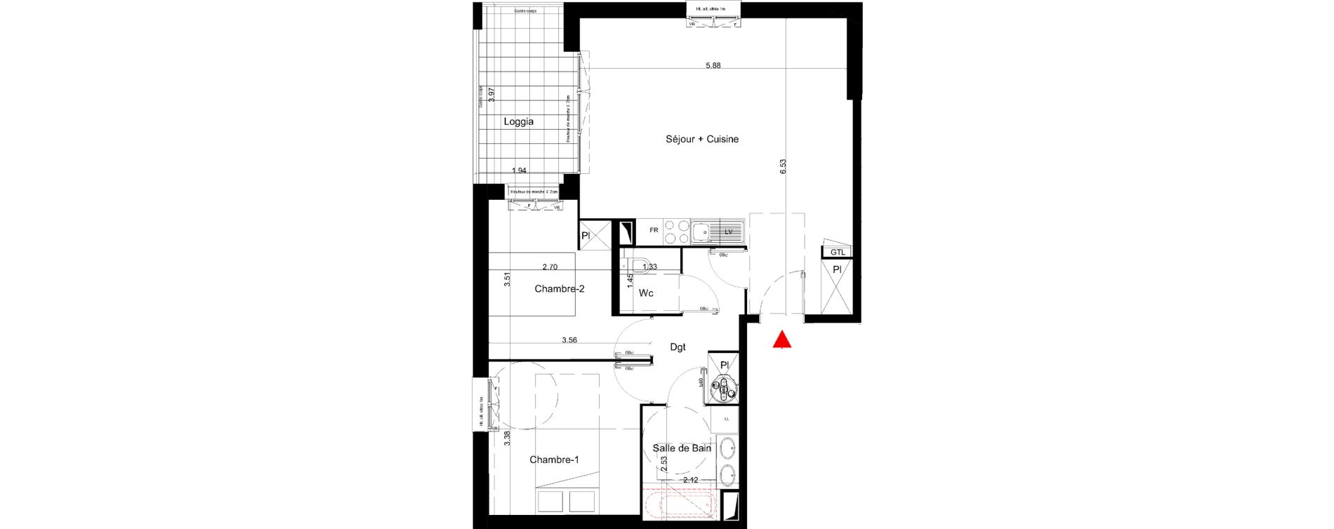 Appartement T3 de 66,20 m2 &agrave; La Teste-De-Buch Jean de graily