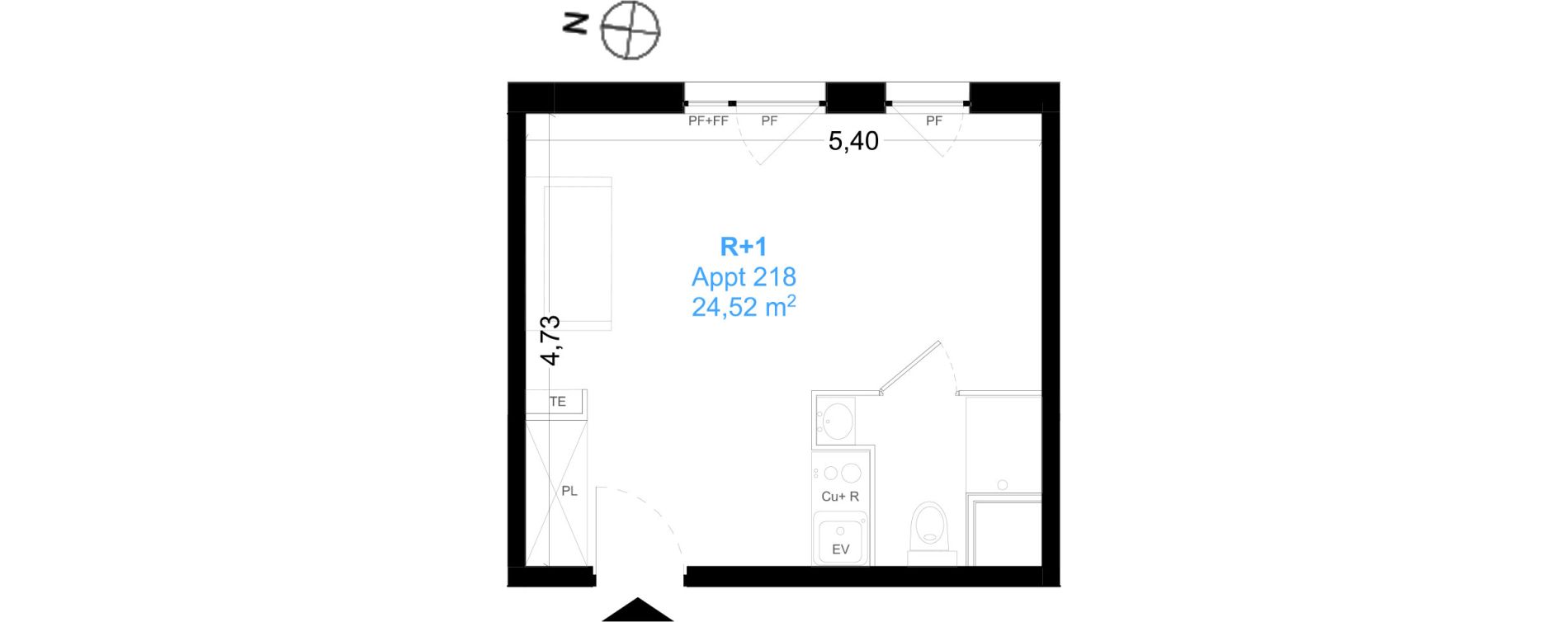 Appartement T1 de 24,52 m2 &agrave; La Teste-De-Buch Aiguillon - port