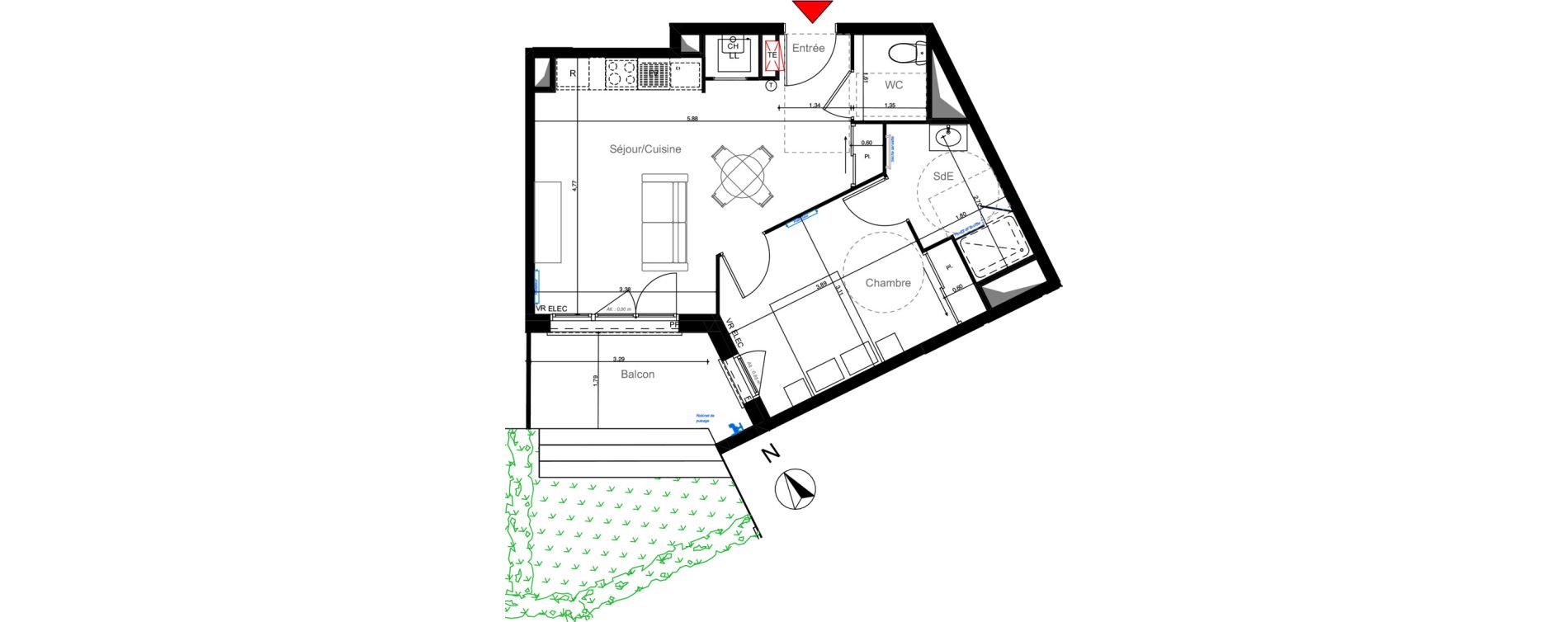Appartement T2 de 44,82 m2 &agrave; La Teste-De-Buch Centre ville
