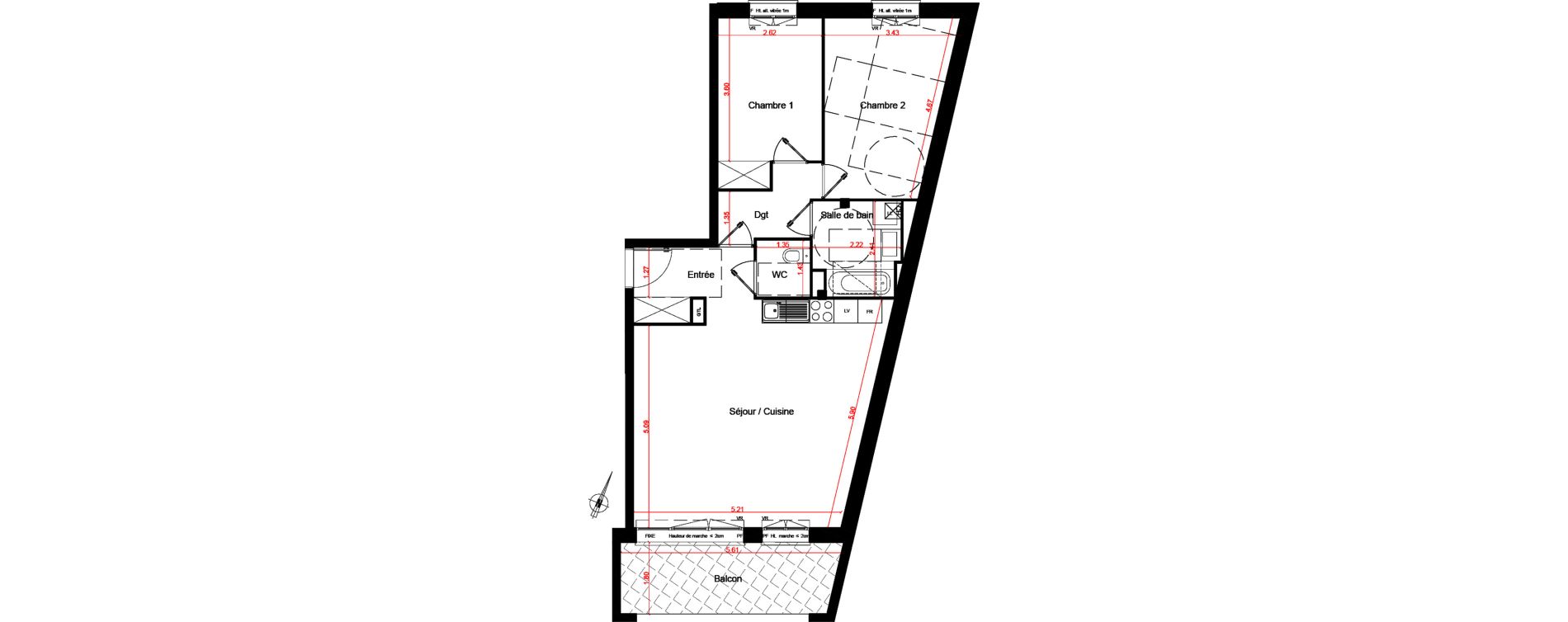 Appartement T3 de 71,45 m2 &agrave; La Teste-De-Buch Jean de graily