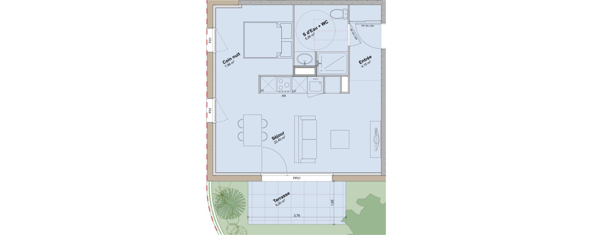 Appartement T1 bis de 40,00 m2 &agrave; Lacanau Ocean