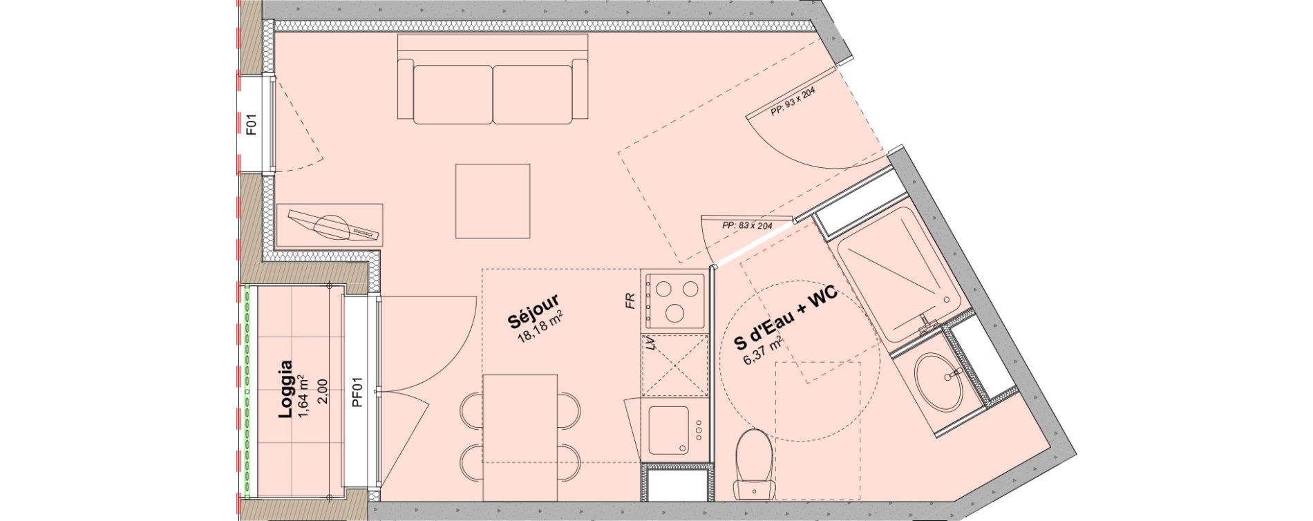 Appartement T1 de 25,00 m2 &agrave; Lacanau Ocean