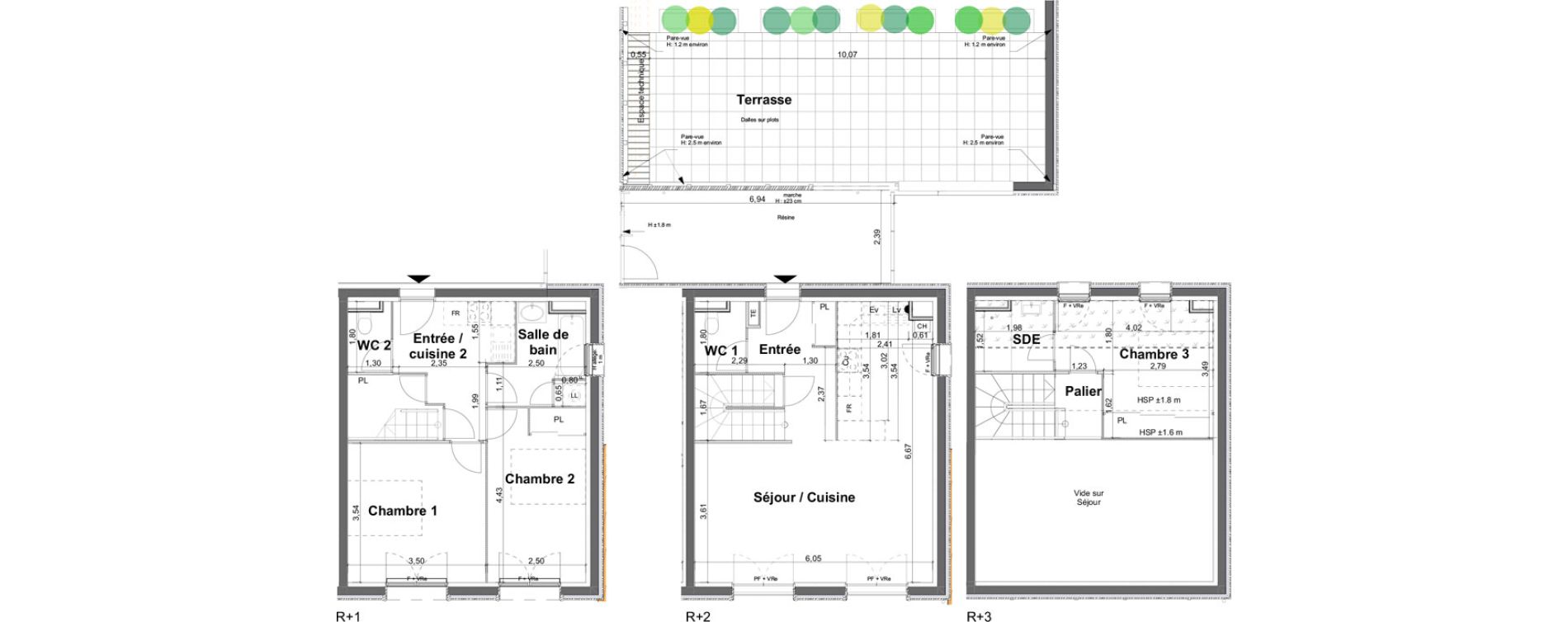 Triplex T4 de 92,60 m2 &agrave; Lacanau Centre