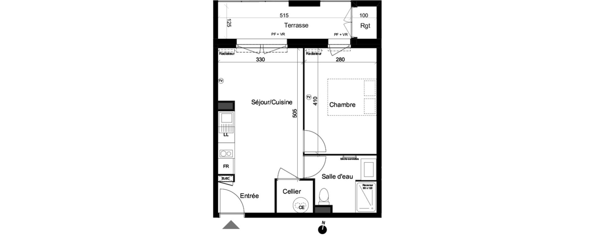 Appartement T2 de 37,85 m2 &agrave; Lacanau Ocean