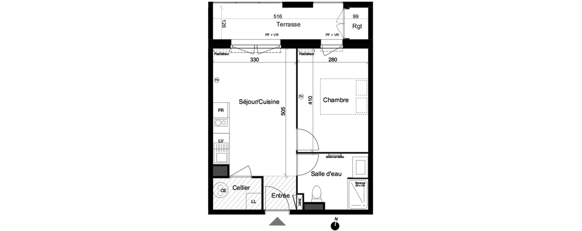Appartement T2 de 37,79 m2 &agrave; Lacanau Ocean
