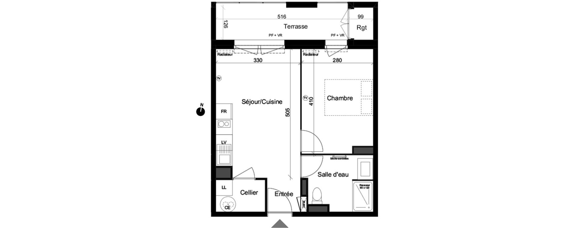 Appartement T2 de 37,37 m2 &agrave; Lacanau Ocean