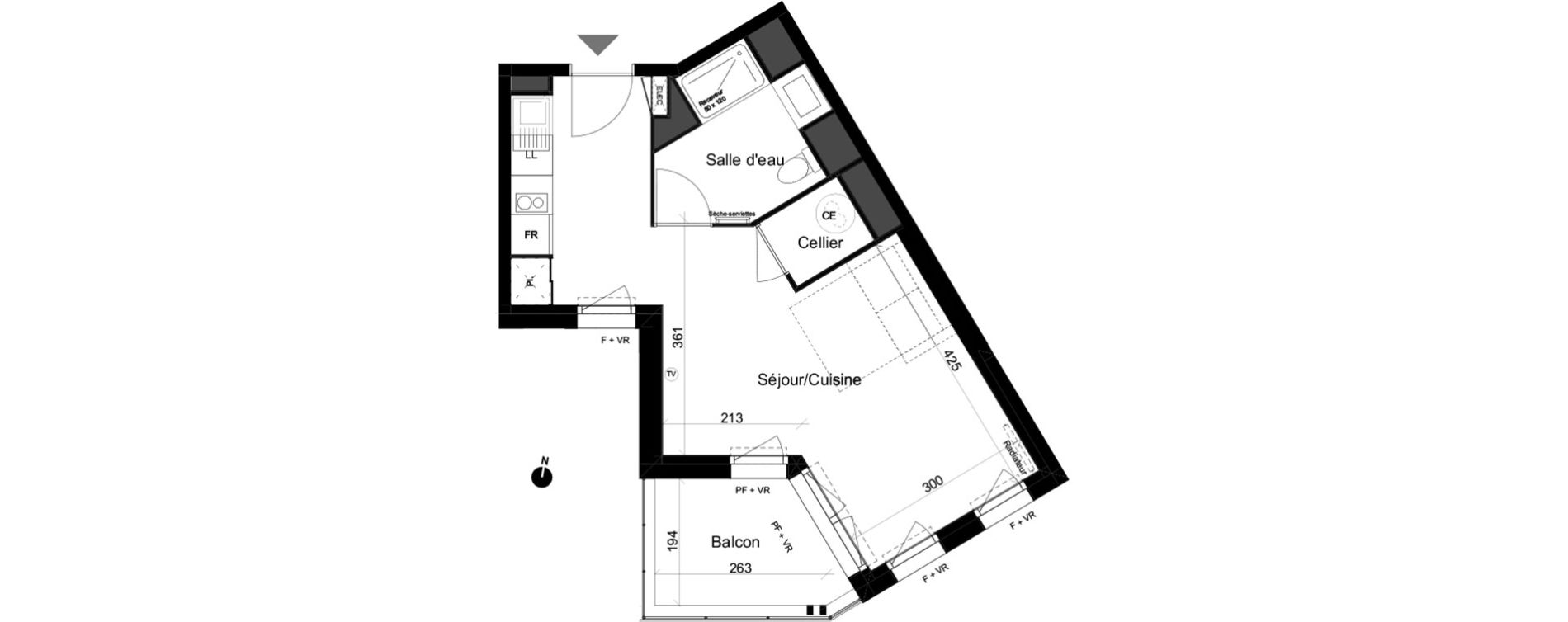 Appartement T1 de 32,63 m2 &agrave; Lacanau Ocean