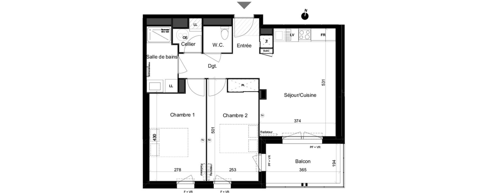 Appartement T3 de 59,93 m2 &agrave; Lacanau Ocean