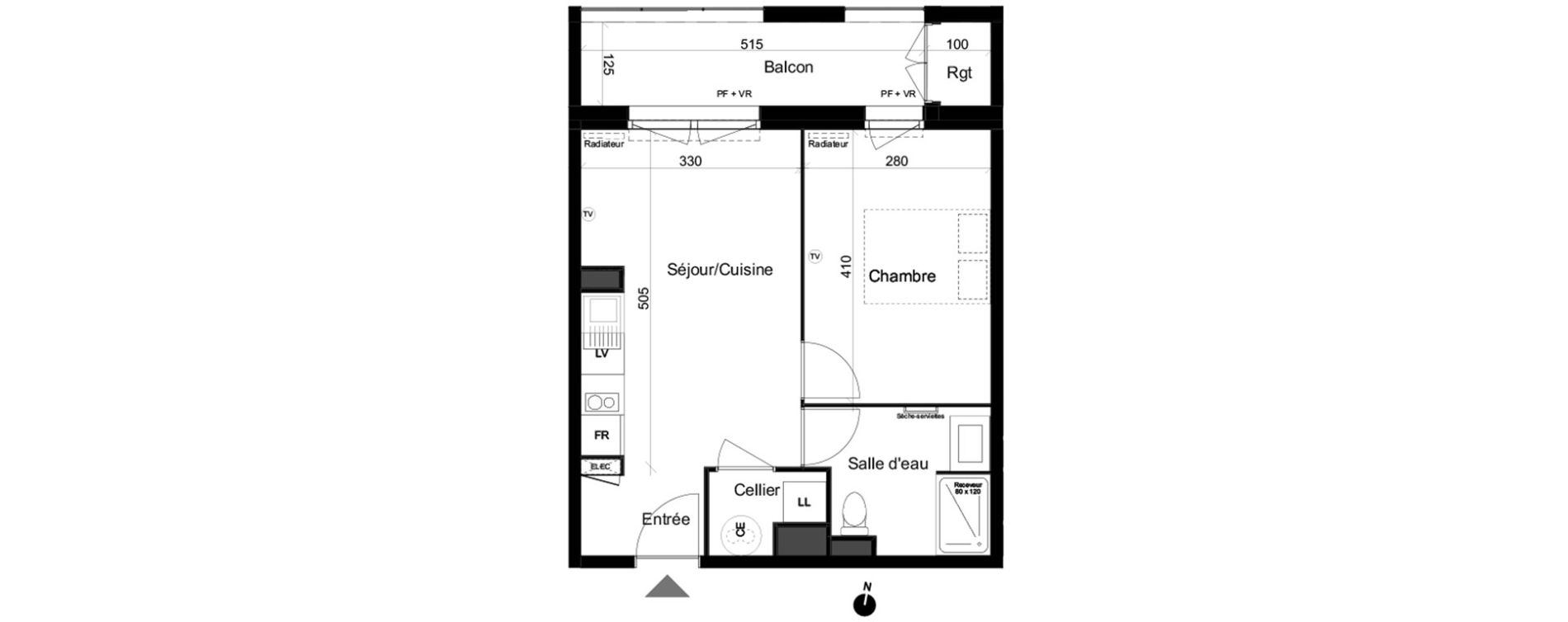 Appartement T2 de 37,43 m2 &agrave; Lacanau Ocean