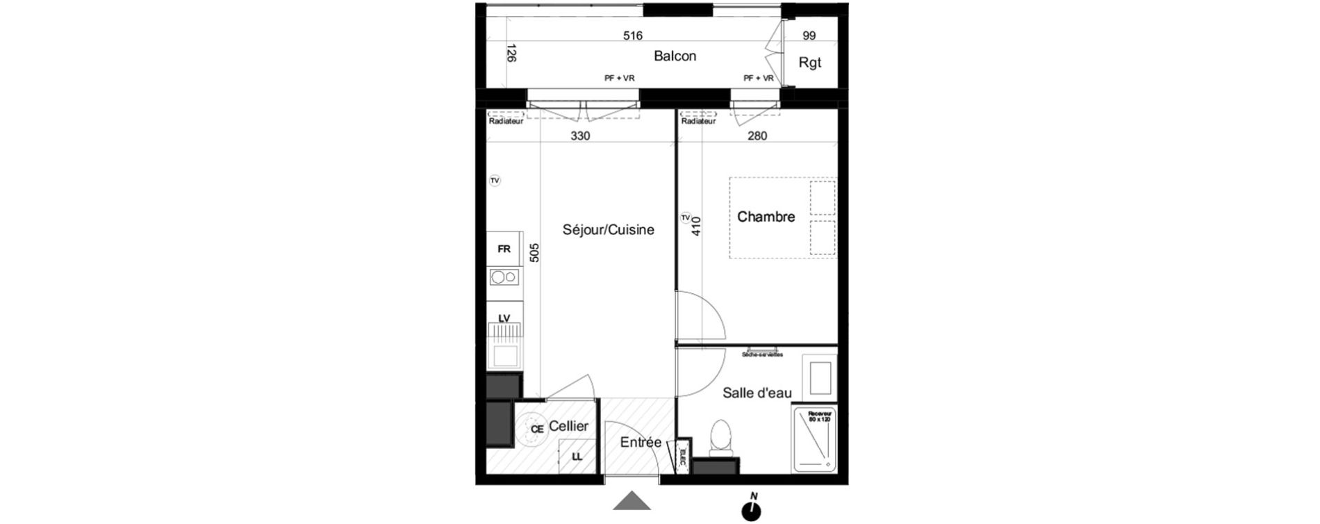Appartement T2 de 37,39 m2 &agrave; Lacanau Ocean