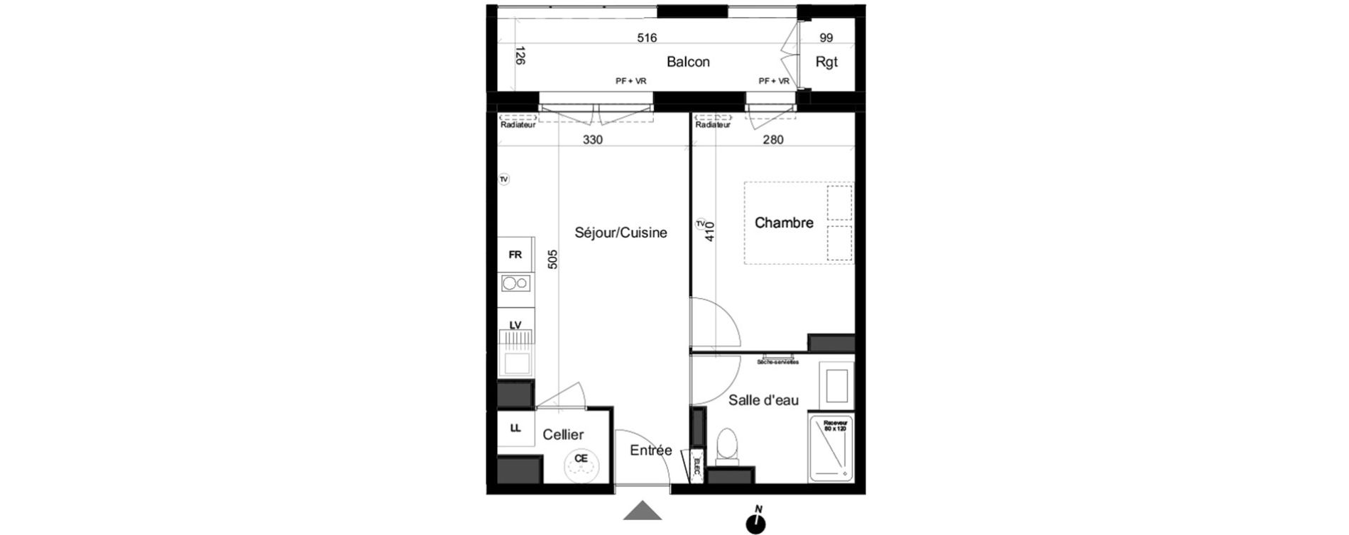 Appartement T2 de 37,12 m2 &agrave; Lacanau Ocean
