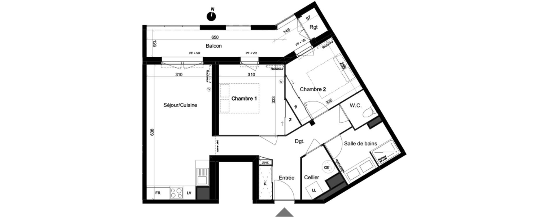 Appartement T3 de 60,63 m2 &agrave; Lacanau Ocean