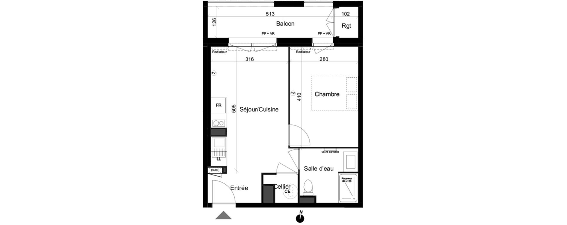 Appartement T2 de 36,84 m2 &agrave; Lacanau Ocean