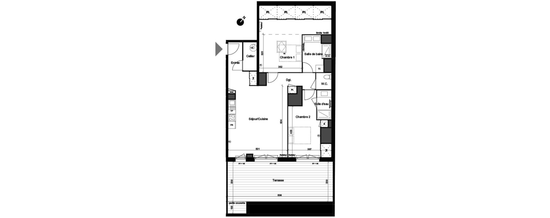 Appartement T3 de 80,74 m2 &agrave; Lacanau Ocean