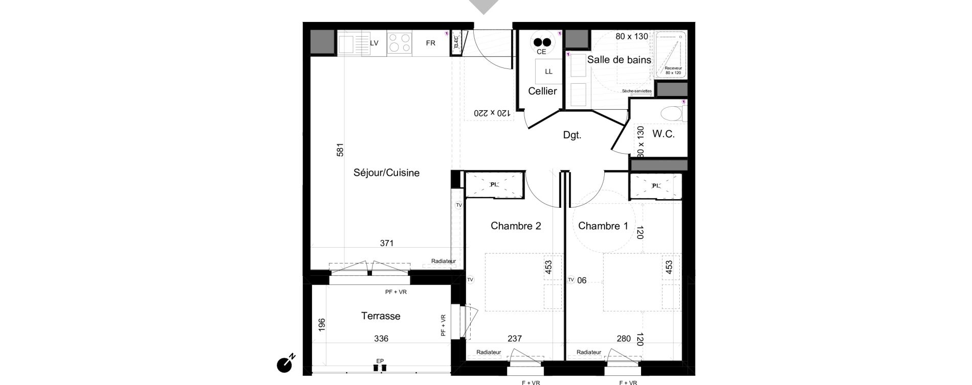 Appartement T3 de 61,02 m2 &agrave; Lacanau Ocean