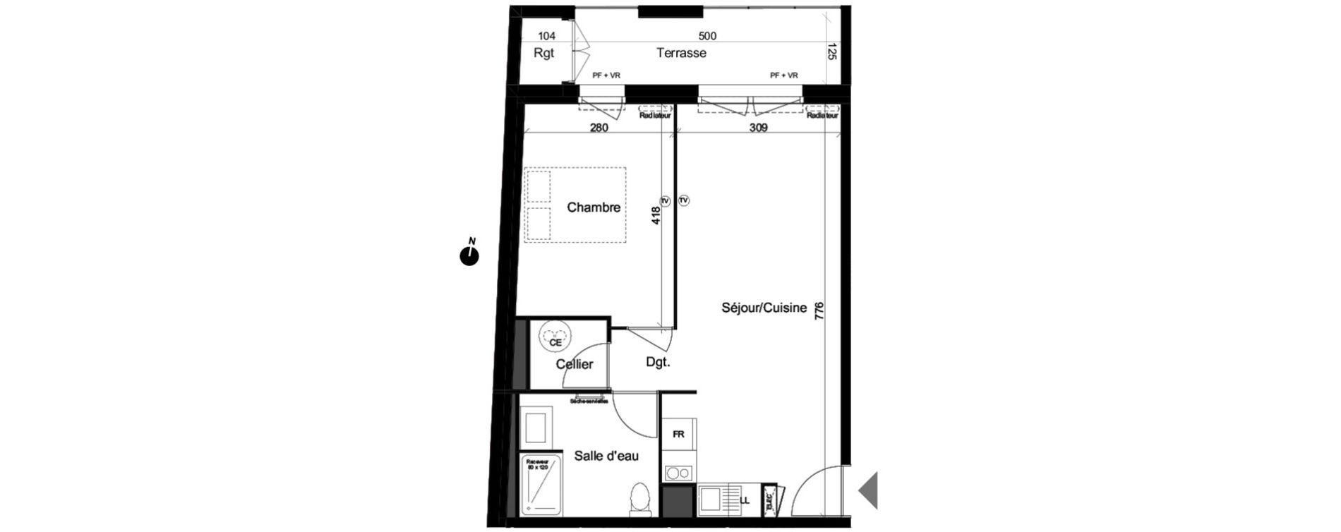 Appartement T2 de 45,08 m2 &agrave; Lacanau Ocean