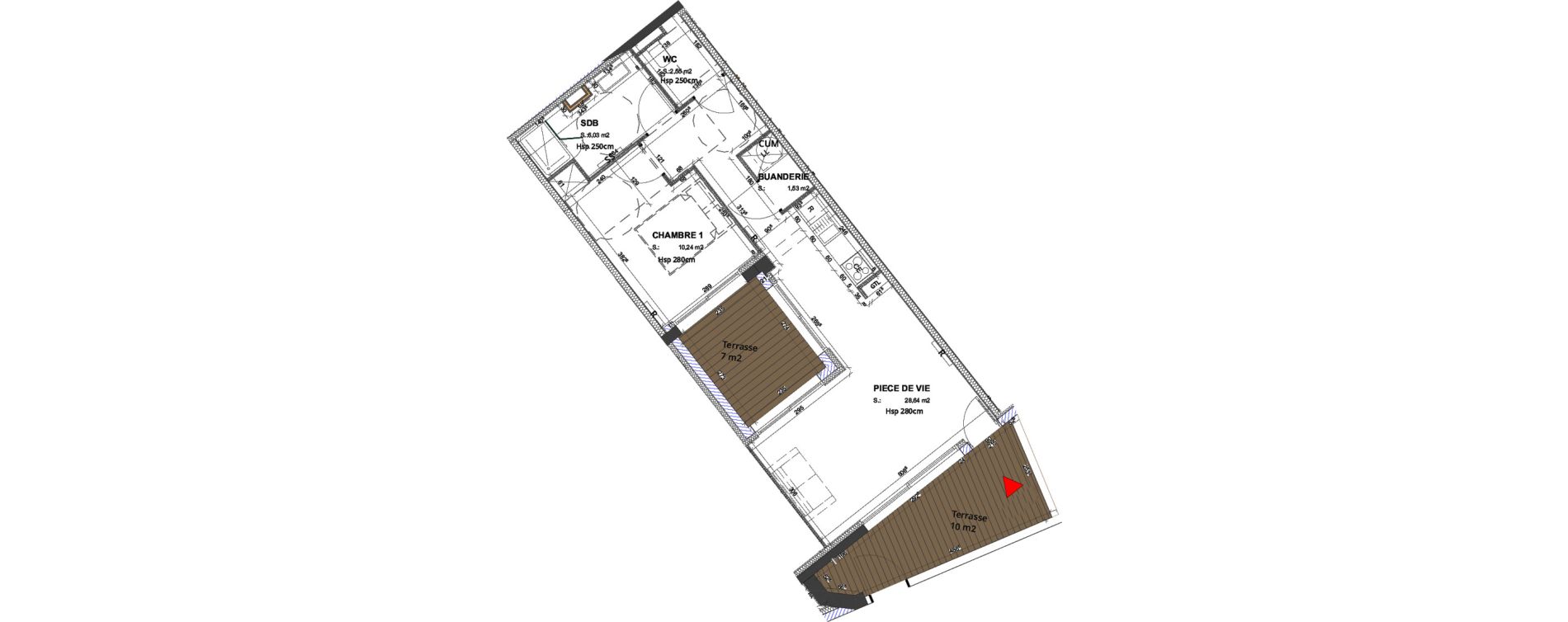 Appartement T2 de 52,85 m2 &agrave; Lacanau Centre