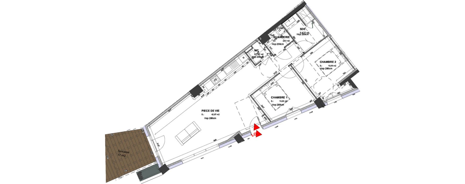 Appartement T3 de 76,88 m2 &agrave; Lacanau Centre
