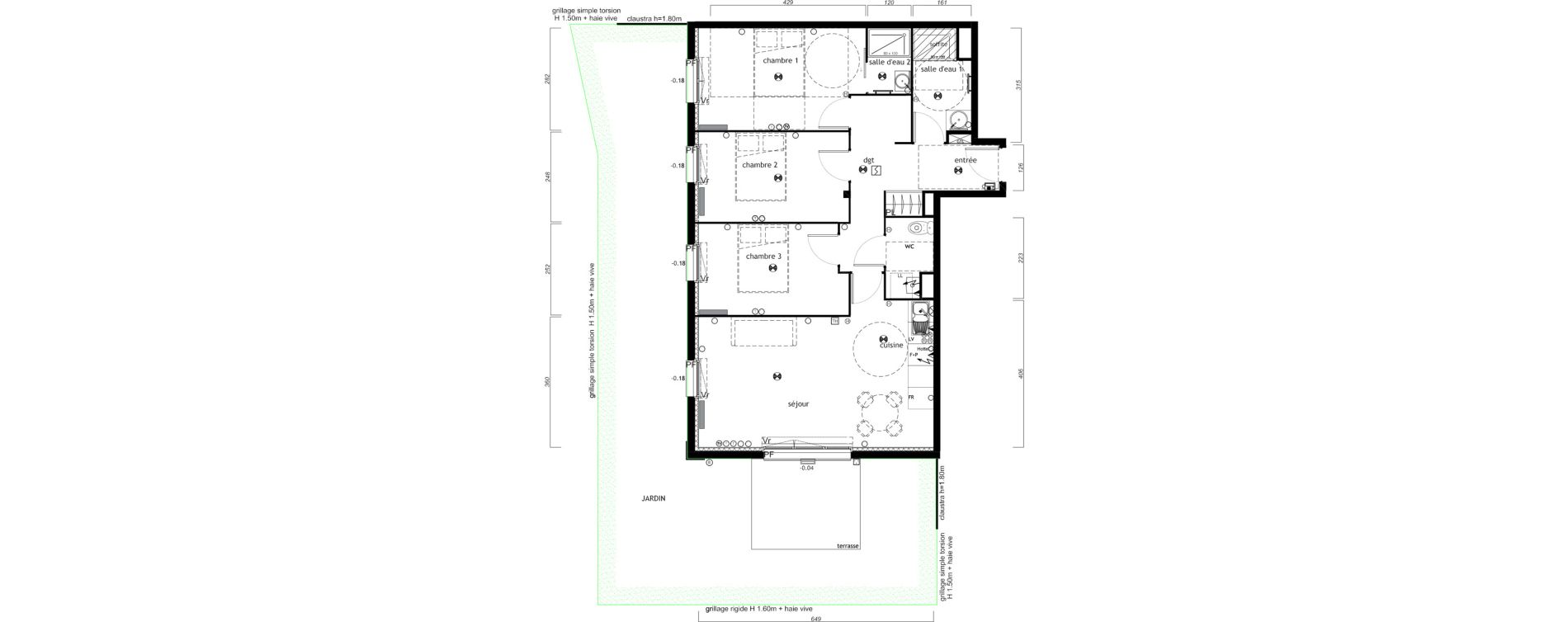 Appartement T4 de 78,20 m2 au Barp Centre