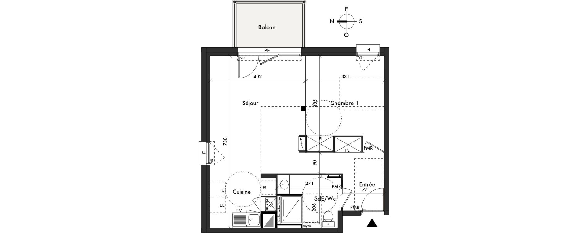 Appartement T2 de 50,27 m2 au Bouscat La garenne - baudin