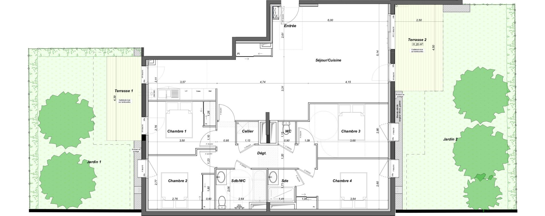 Appartement T5 de 109,91 m2 au Bouscat Centre - ermitage