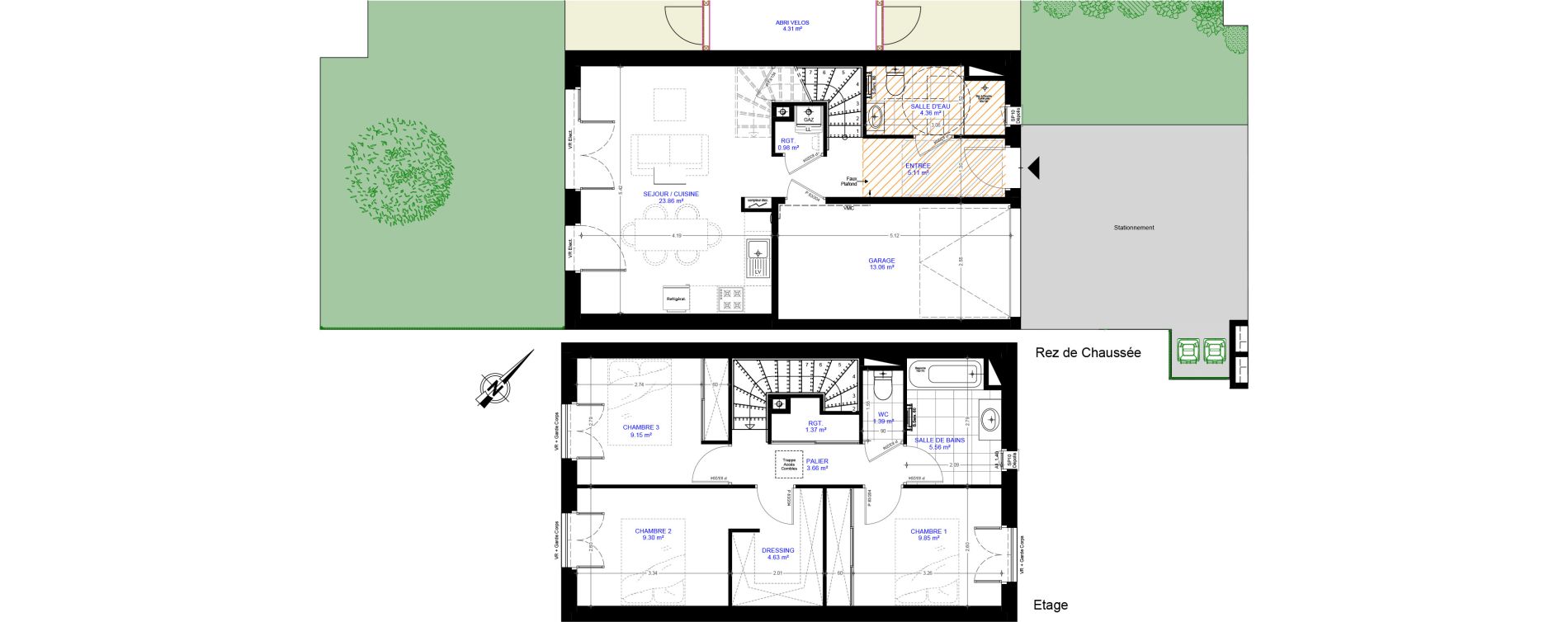 Maison T4 de 79,00 m2 au Bouscat Centre - ermitage