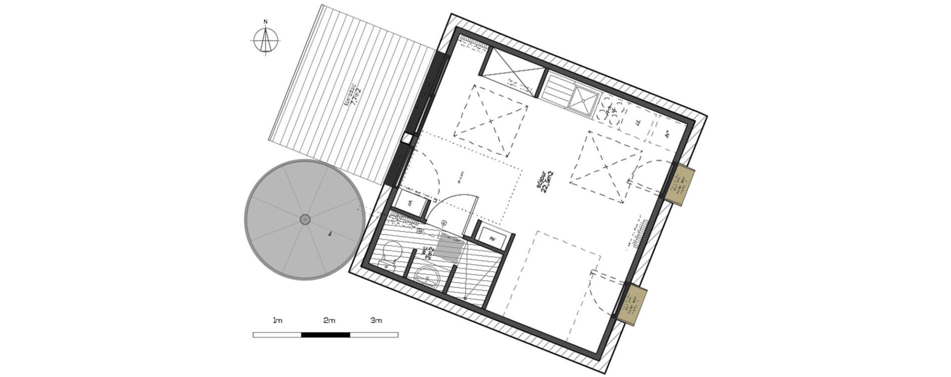 Appartement T1 bis de 25,50 m2 au Taillan-M&eacute;doc Centre
