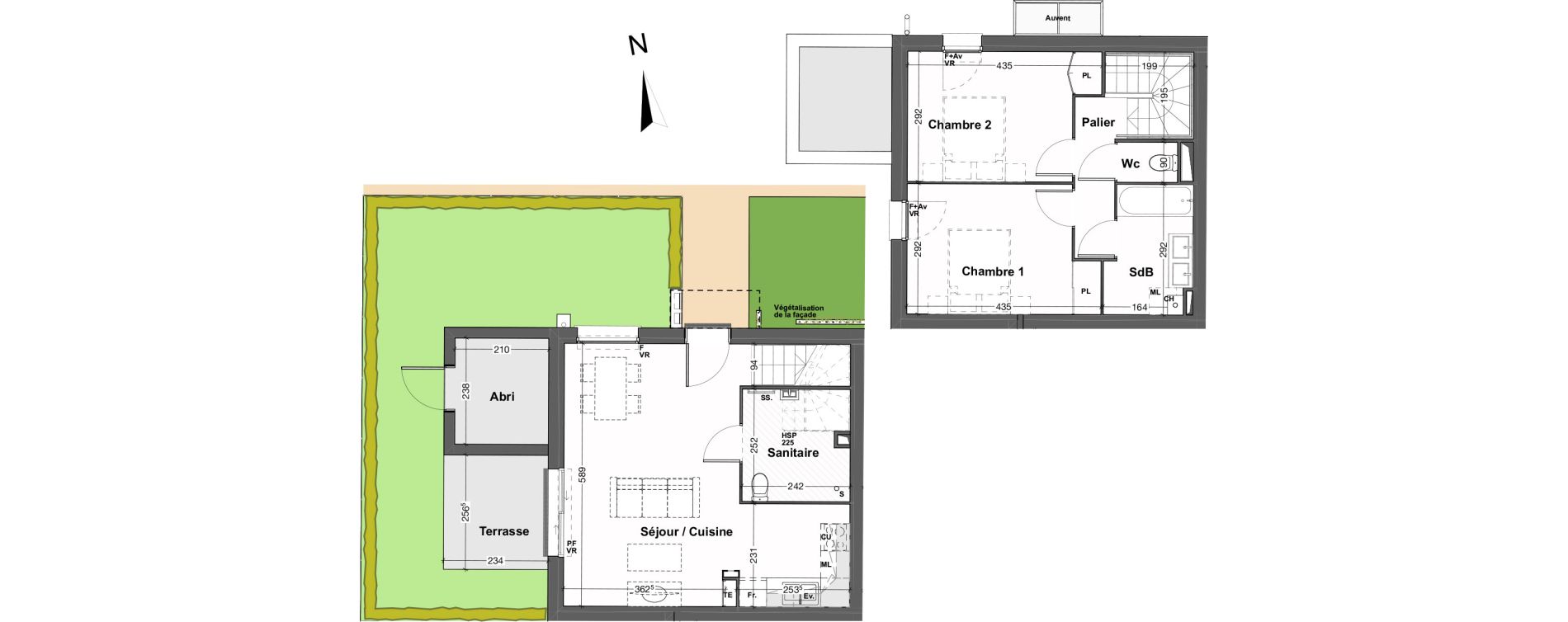 Maison T3 de 67,10 m2 au Taillan-M&eacute;doc Sud-est